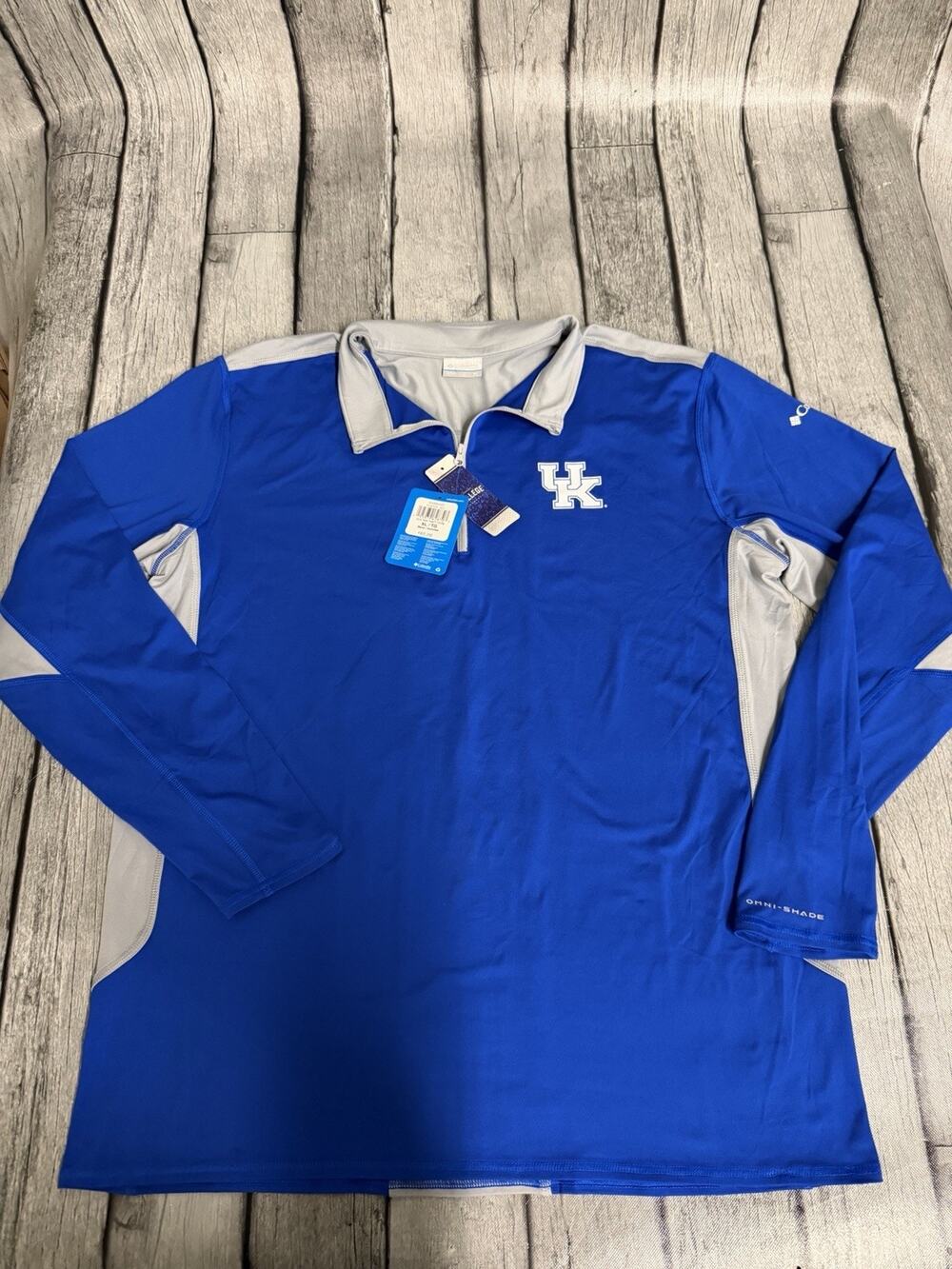 NWT Men's Columbia Kentucky Wildcats Tech Trail Omni-Shade Quarter-Zip Shirt XL